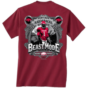 Arkansas Beast Mode ss t shirt crimson