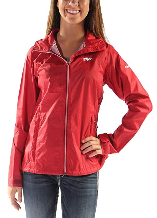 Columbia Women's Collegiate Glennaker Lake Rain Jacket Red Razorback