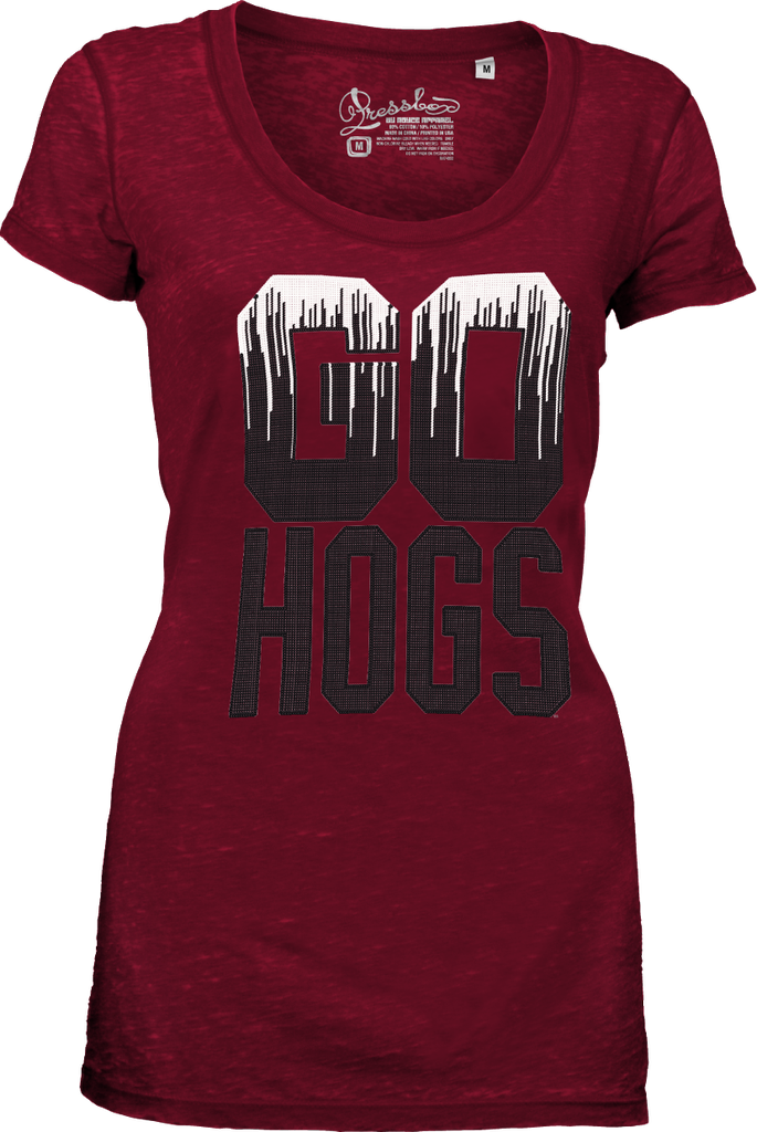 Arkansas GO Hogs short sleeve scoop  neck